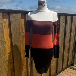 No Boundaries Multicolor Long Sleeve Sweater Dress
